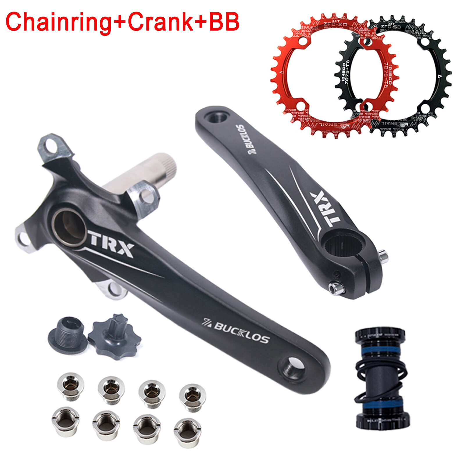 Mountain Bike Crankset 104BCD Crank 32-42t Chainring Narrow Wide BB For Shimano