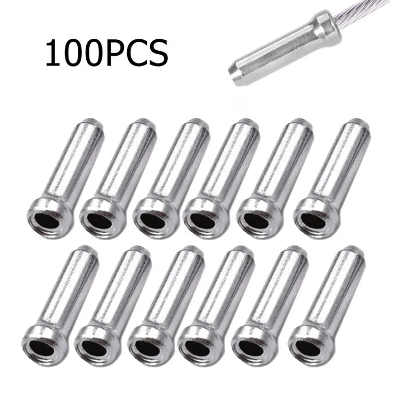 50/100Pcs Bicycle Cable End Caps Aluminum Alloy Bike Brake Shifter Cable Tips Wi