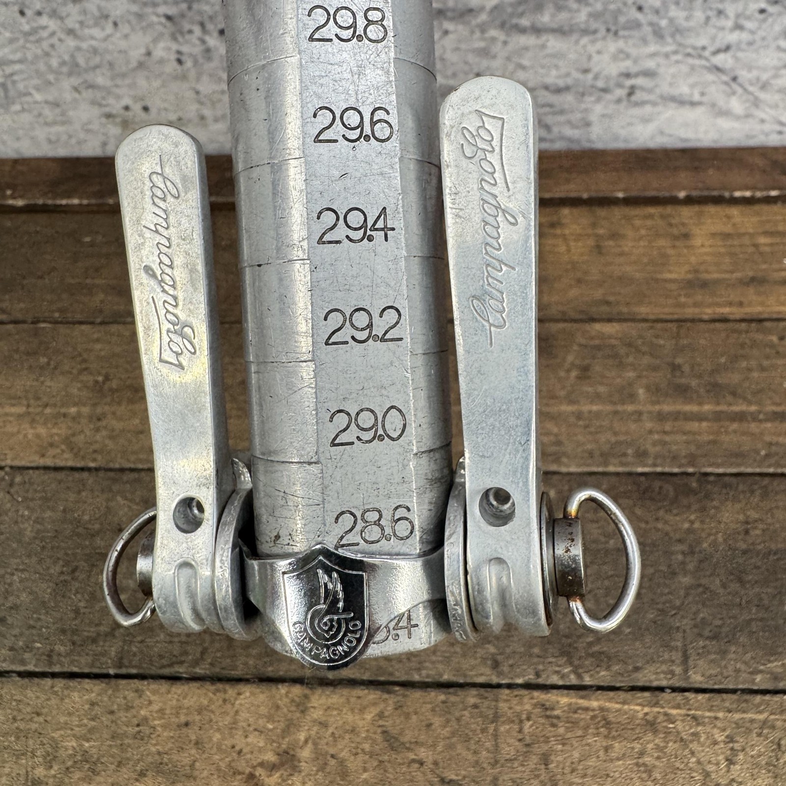 Vintage Campagnolo Wings Down Tube Friction Shifter Set Clamp Script Shift
