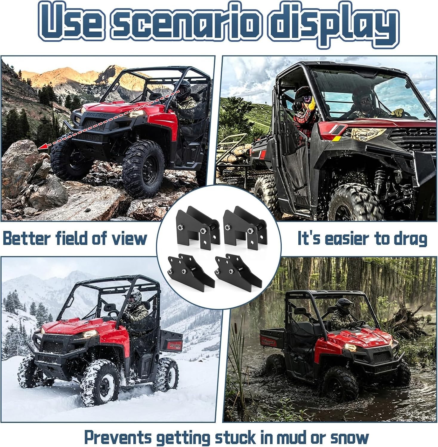 3″ Utv Lift Kit Compatible with Polaris Ranger Front & Rear Bracket Lift, Fit