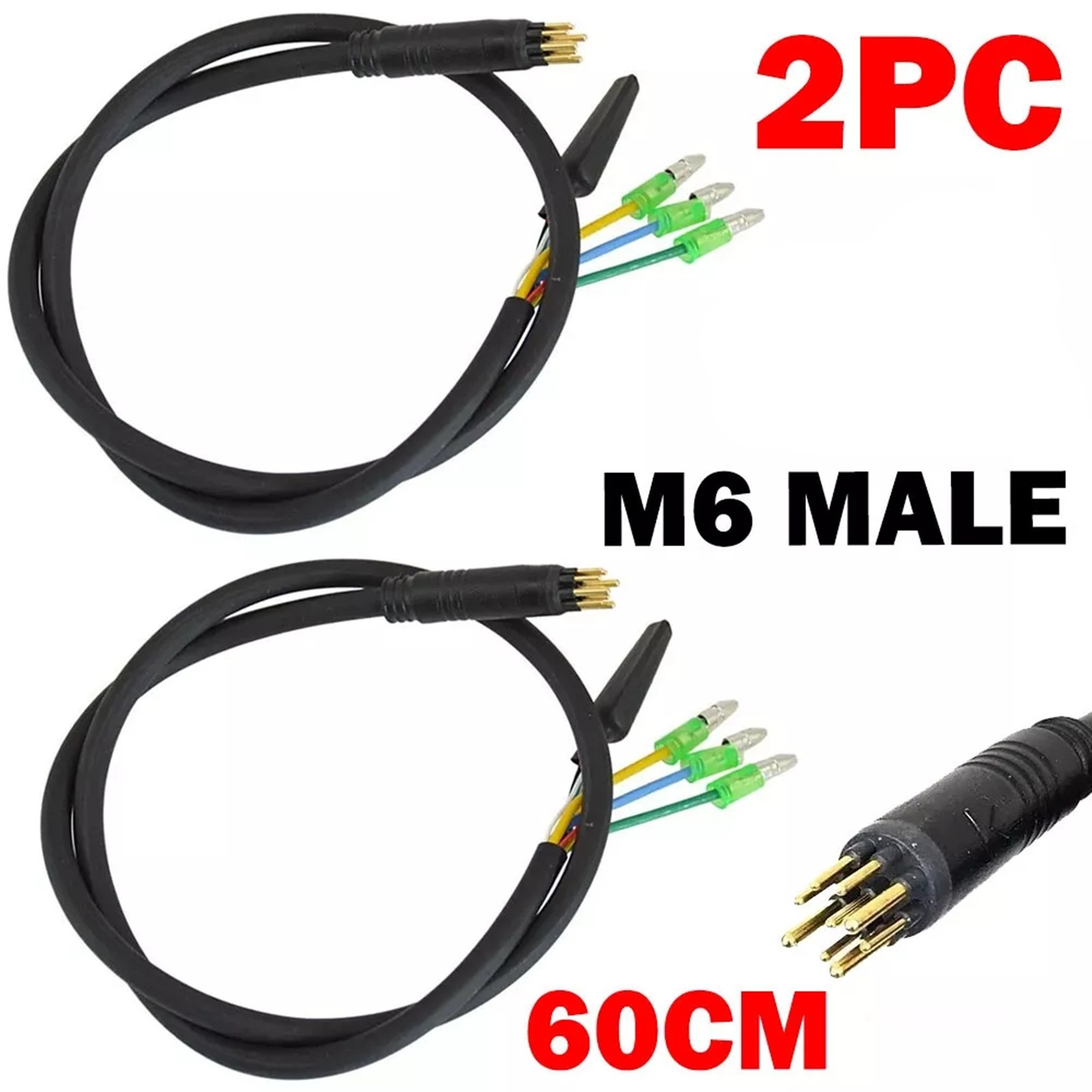 E-bike 9 Pin Wheel Hub Motor Extension Cable Cord 60cm For Wheel Hub Motors