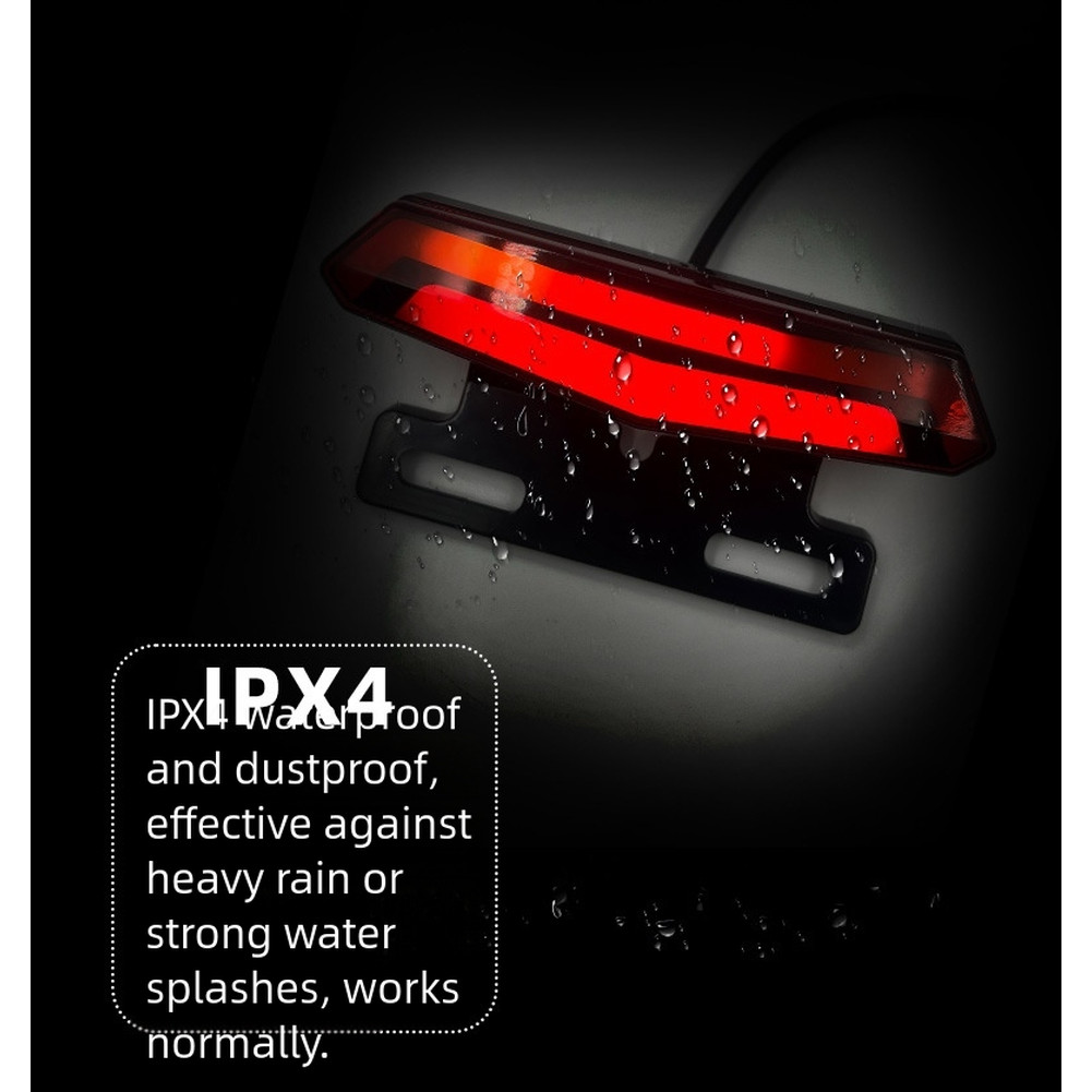 Electric Bike Tail Light 6 Pin with Brake Light and Turn Signal Waterproof