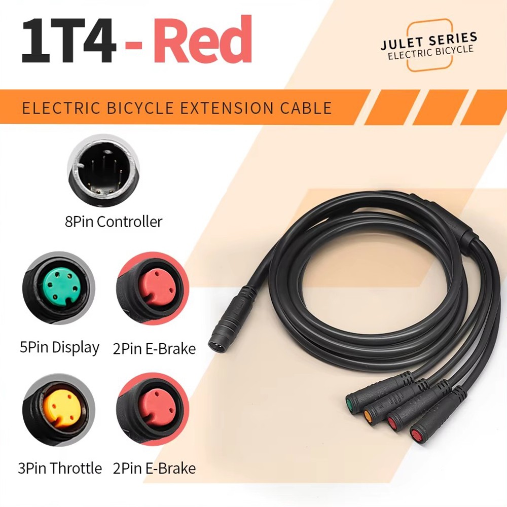 1T2/1T4/1T5 Julet E-bike Waterproof Connecting cable Controller Light Cable NEW