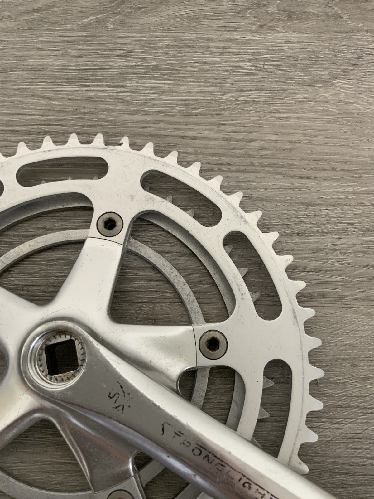 STRONGLIGHT CRANKSET 170 MM DOUBLE 52-42T 9/16 PEDAL THREADS 6, 7 OR 8 SPEED