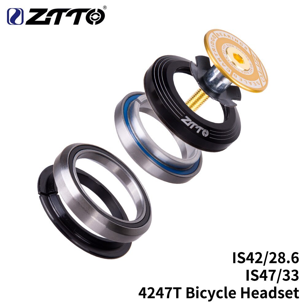 Bike Bearing Headset 42mm 47mm 1 1/8″-1 1/4″ 33mm Tapered Tube fork Headsets