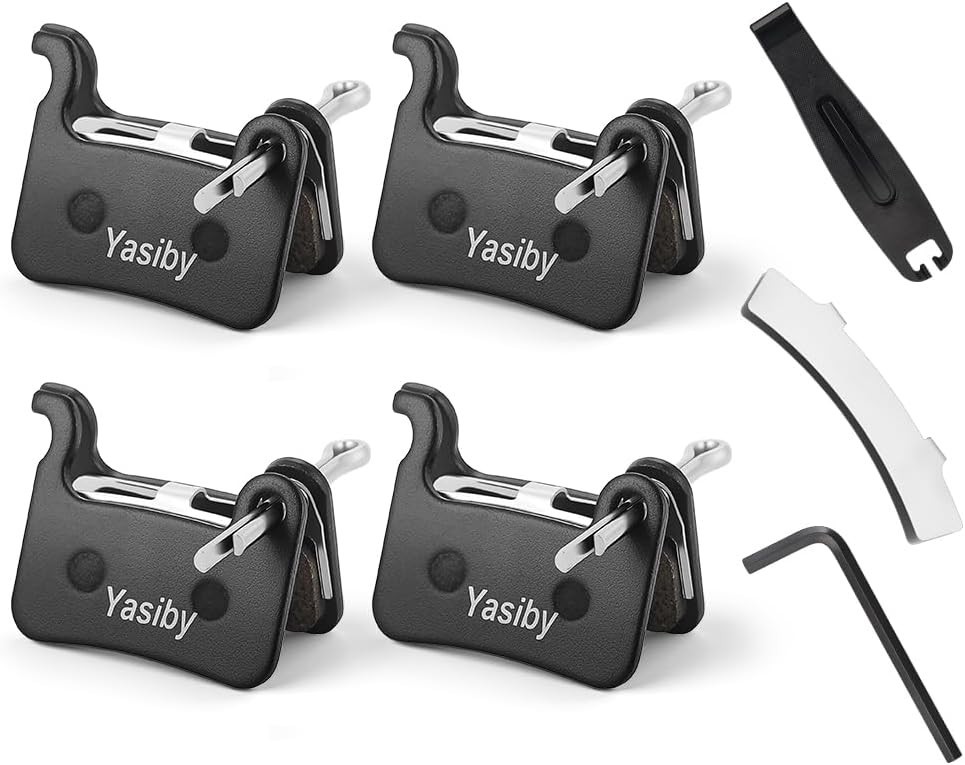 4 Pairs Bike Brake Pads, Resin Semi-Metal Bicycle Disc Brake Pads Ebike Brake