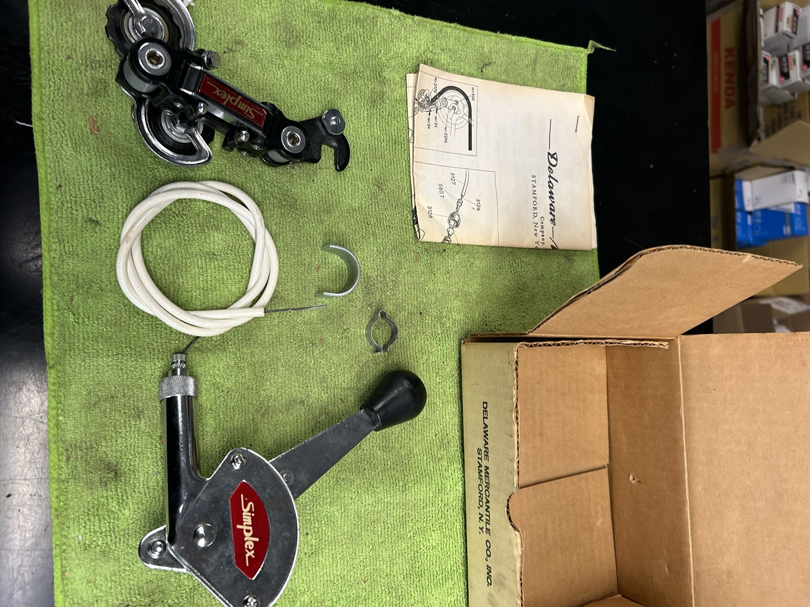 RARE VINTAGE SIMPLEX 5 SPEED STICK SHIFT LEVER RED MUSCLE BIKE IN BOX
