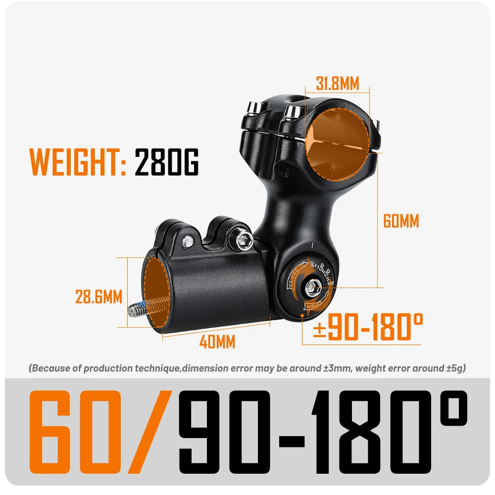 Bicycle Adjustable Stem 25.4/31.8mm Riser Bicycle Handle 60 / 80 / 93 / 100mm