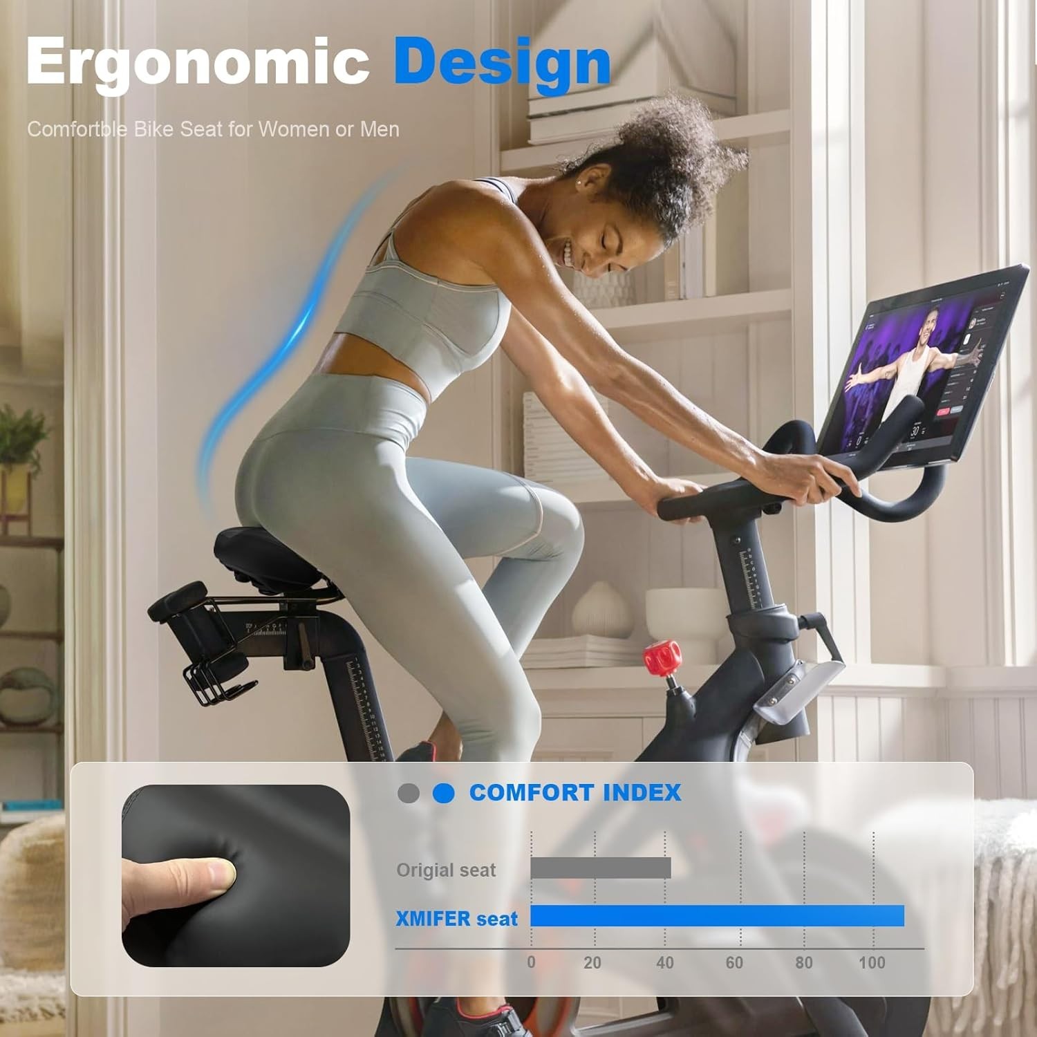 Oversized Bike Seat Extra Wide Foam Pad Waterproof Leather