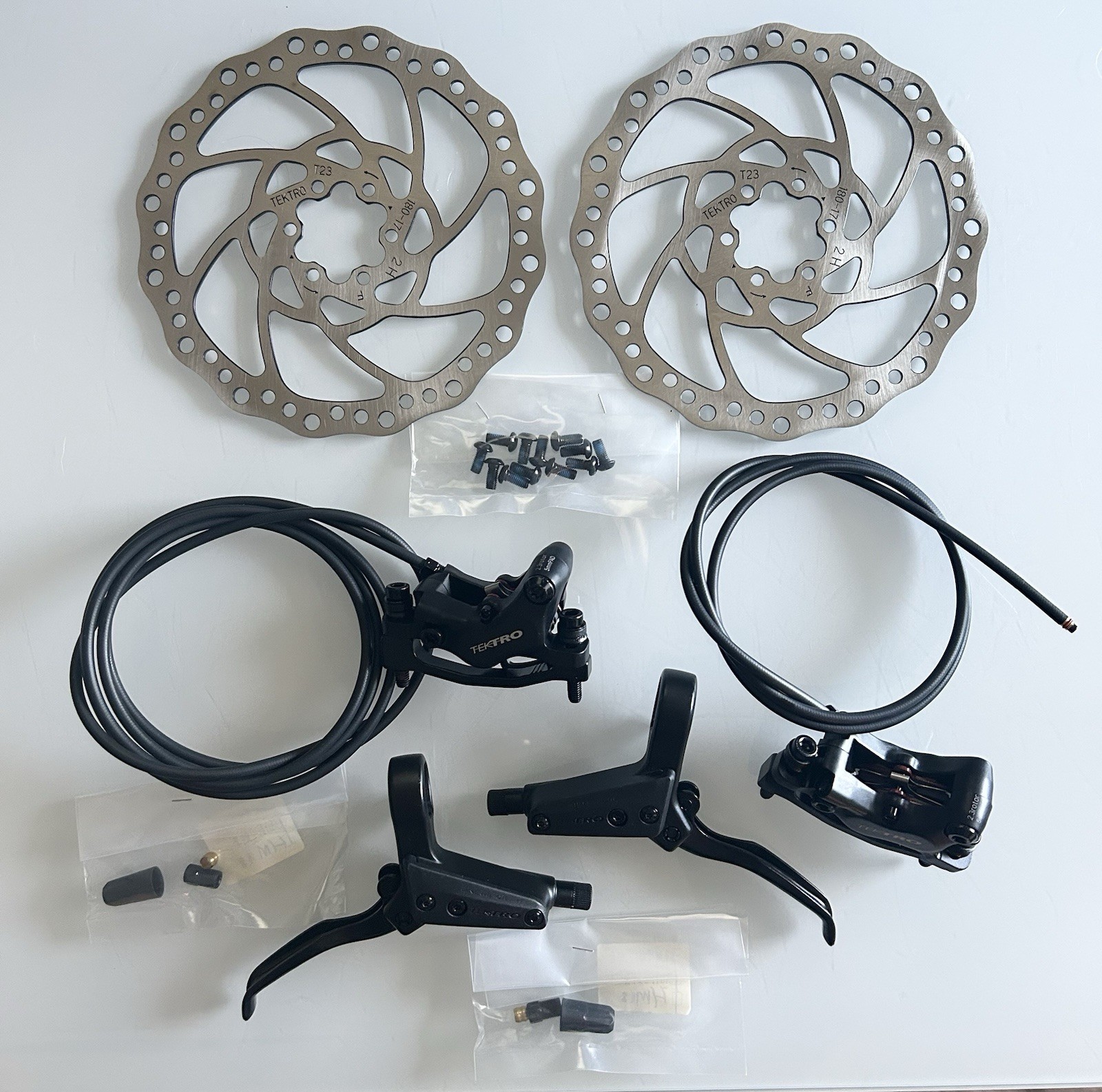 Tektro Gemini SL 4-Piston Hydraulic Disc Brakeset w/ 180mm 2.3 Rotors