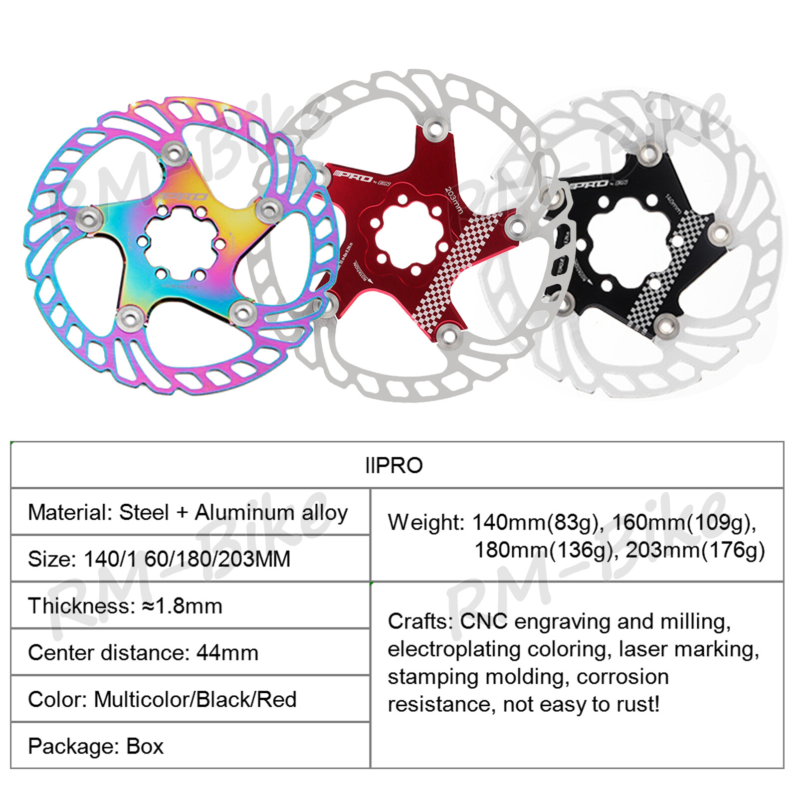 1/2PC Floating Rotor 140/160/180/203MM Bike Disc Brake Rotor 6 Bolts fit Shimano