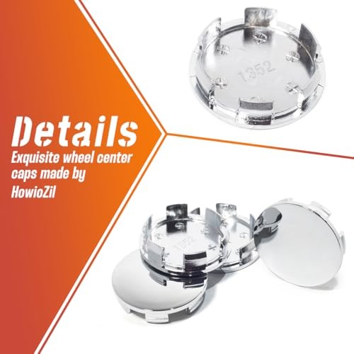 4Pcs 62mm(2.44in) Wheel Center Caps OD: 62mm 2.44in, ID: 56.2mm 2.21in Chrome