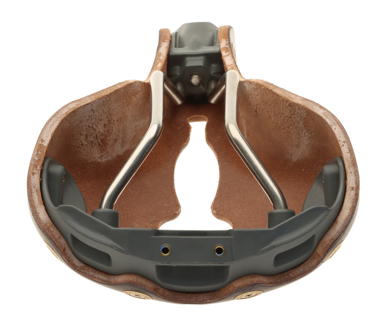 Gilles Berthoud Marie Blanque Open Saddle Steel Rails Leather Black NEW NOS