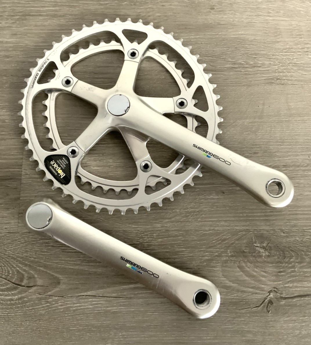 SHIMANO 600 ULTEGRA CRANKSET DOUBLE 52-42 TOOTH 170 MM ARMS 6400 6, 7, 8 SPEED