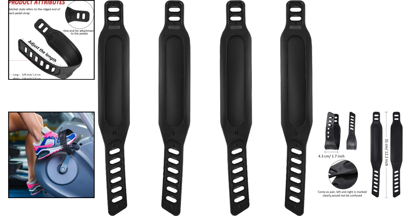 Universal Fit Stationary Bike Pedal Straps – Adjustable & Non-Slip Grip