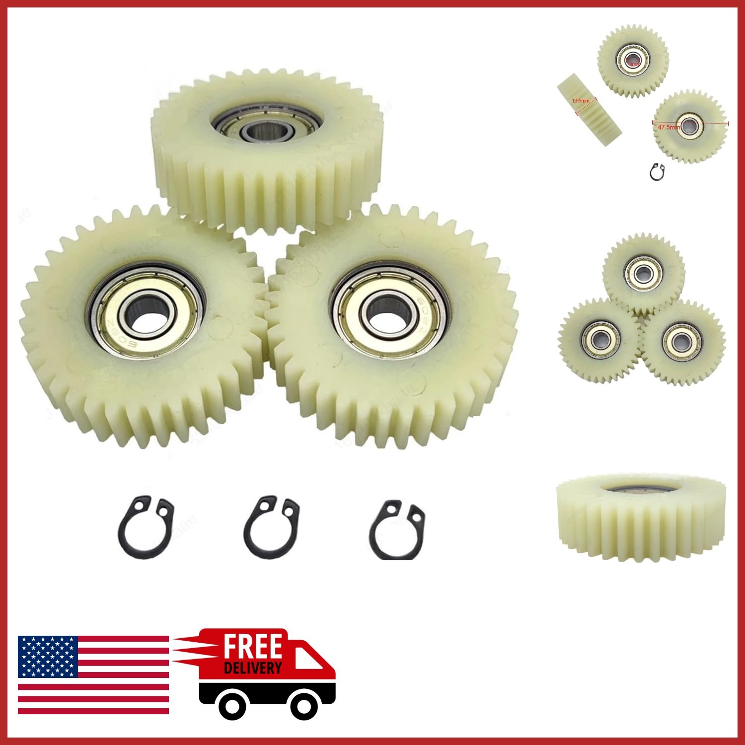 Planetary Gear Set for E-Bike 36T Nylon Gears Compatible with Bafang
