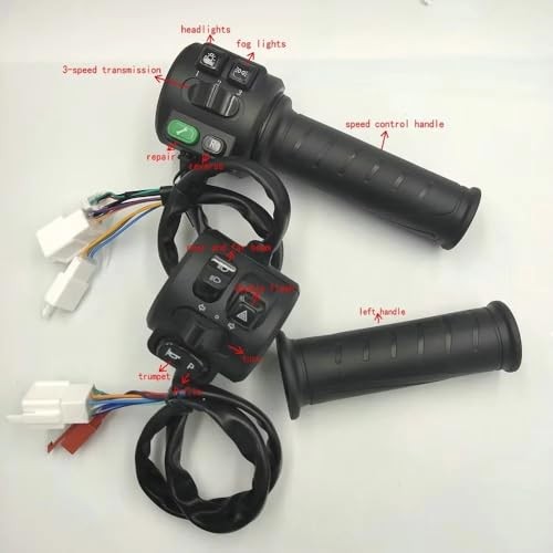 Fardriver Hall Type Twist Throttle Set,Three Speed/Reverse/Parking/Horn/Light