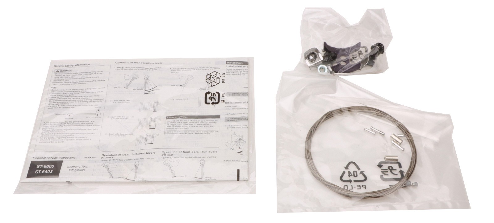 Shimano Ultegra ST-6600 Shift/Brake Lever Set STI 2×10 Silver NOS NEW