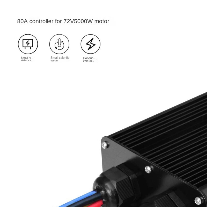 48V-72V 80A Square Wave Controller 5000W SM Plug for Electric Bicycle USA STOCK