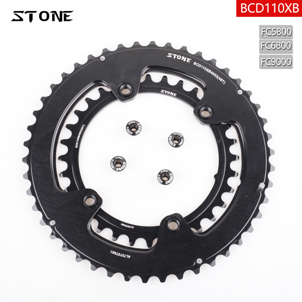 STONE Double Chainring BCD110 4 Arm for SHIMANO FC5800 6800 9000 Road Bike Ring