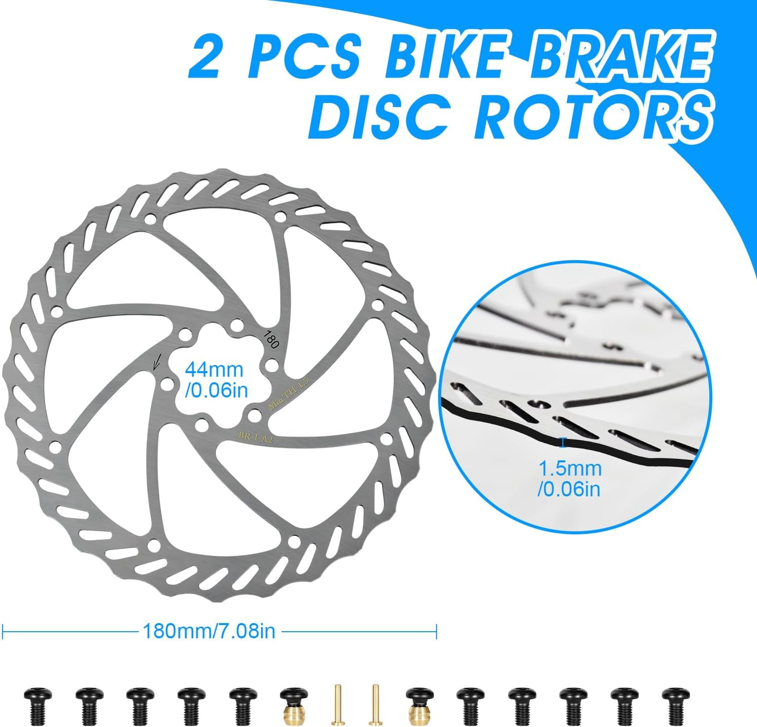 4-Piston E-Bike Hydraulic Disc Brake Set, 610NM, 180mm Rotors, Aluminum Lever