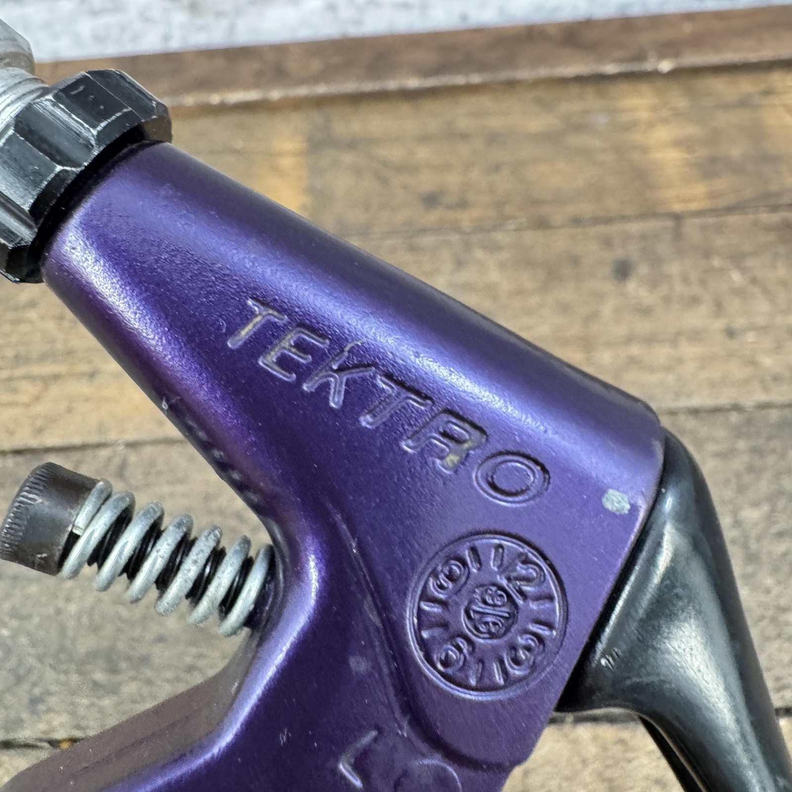 Vintage Tektro Brake Levers Pair Purple Flat Bar MTB BMX Bike Painted