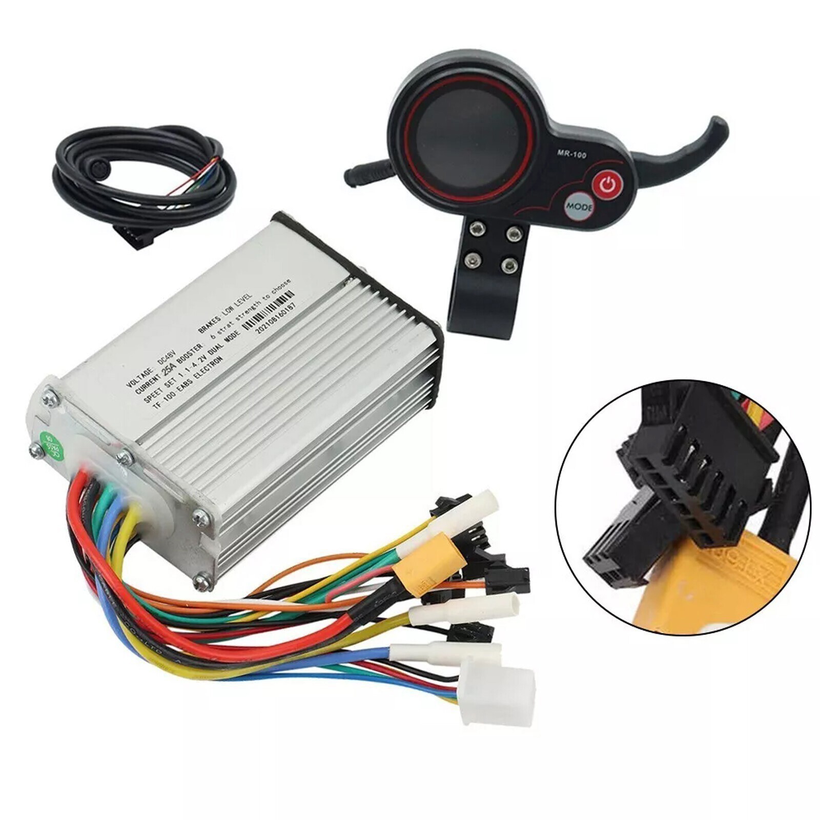 1200W 48V-25A Brushless Motor Controller + LCD Display + 6 Pin Cable For Scooter