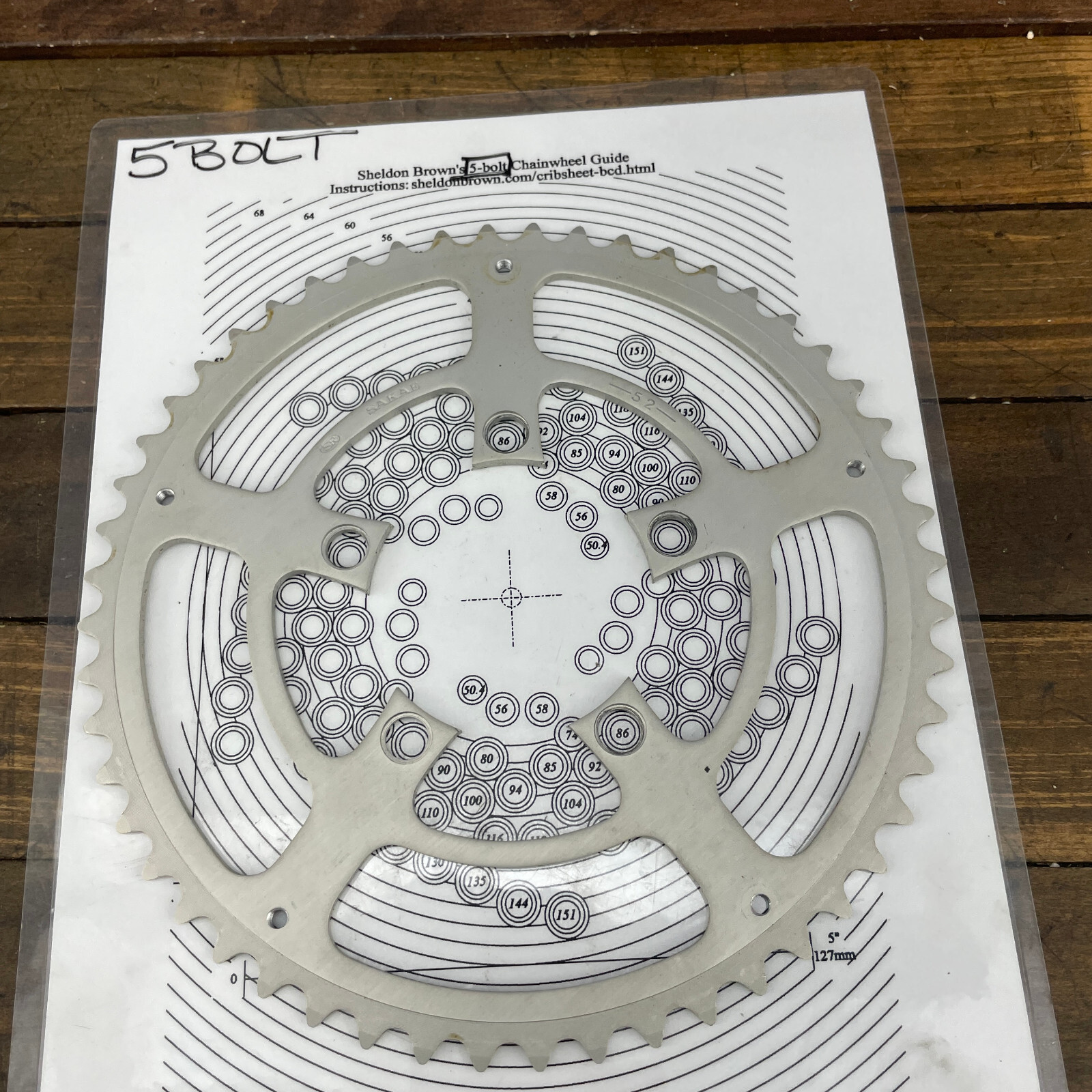 Vintage SR Sakae Apex 52t Chainring NOS 86 BCD 52 Tooth Stronglight Sprocket