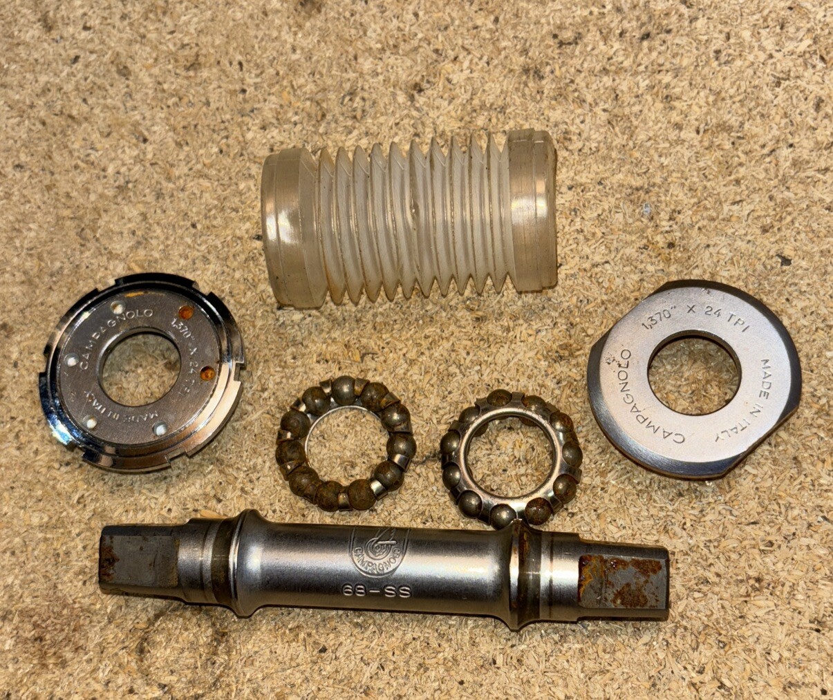 Vintage Campagnolo Super Record Bottom Bracket English Thread 109mm Hollow Axle