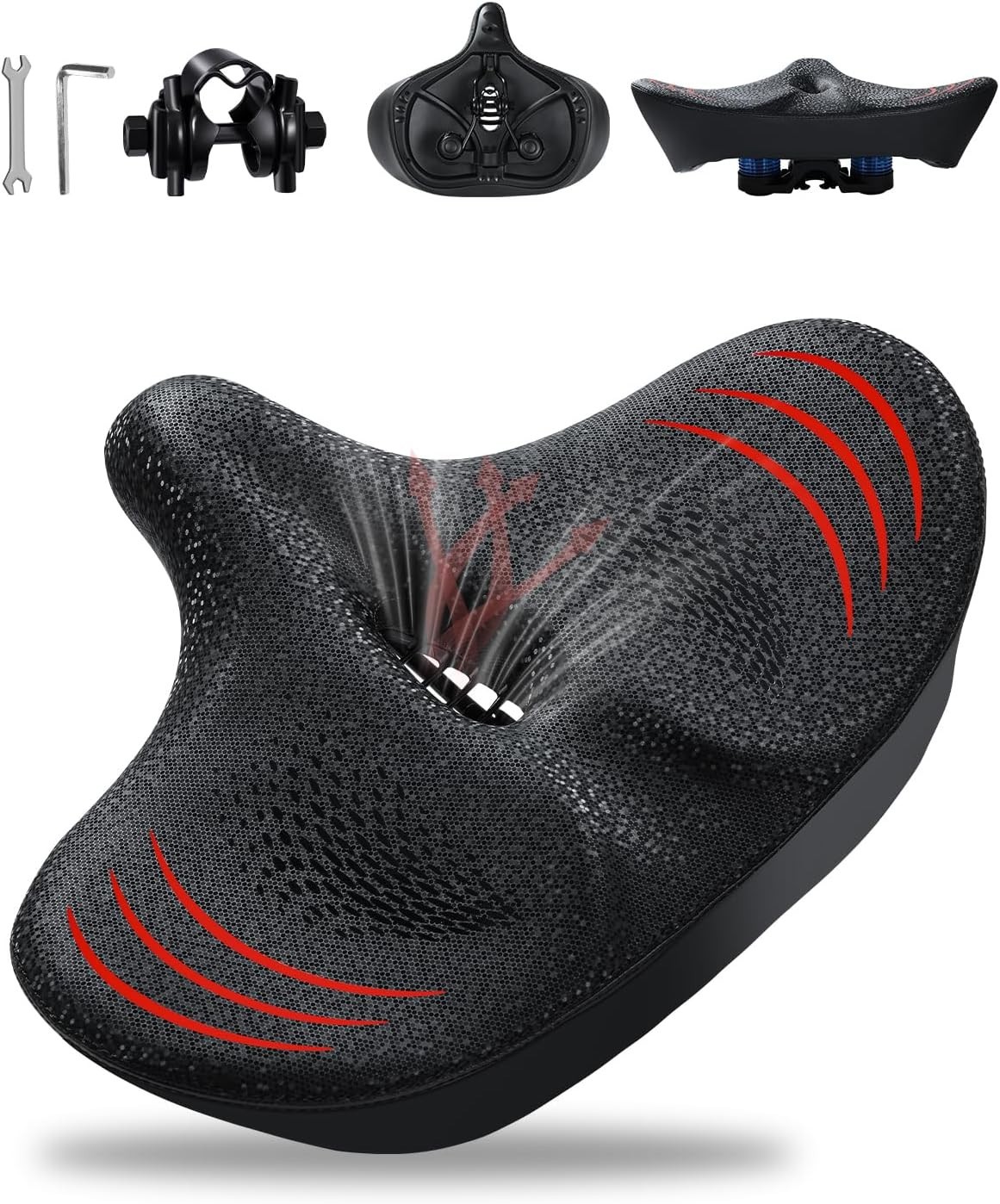 2026 NEW Oversized Bike Seat for Men and Women, Extra Wide Bicycle Seat Cushion,