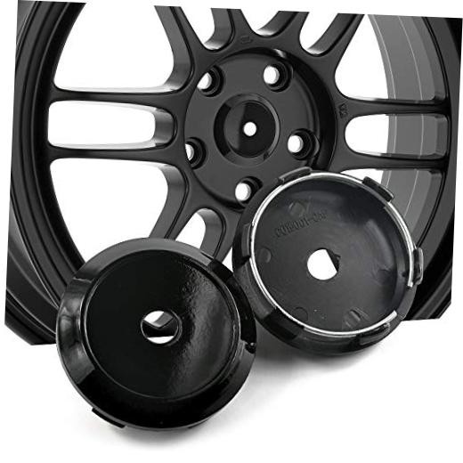 Rhinotuning 4pcs 68mm Wheel Hub Center Caps Black for RPF1 Wheel Rims #44742