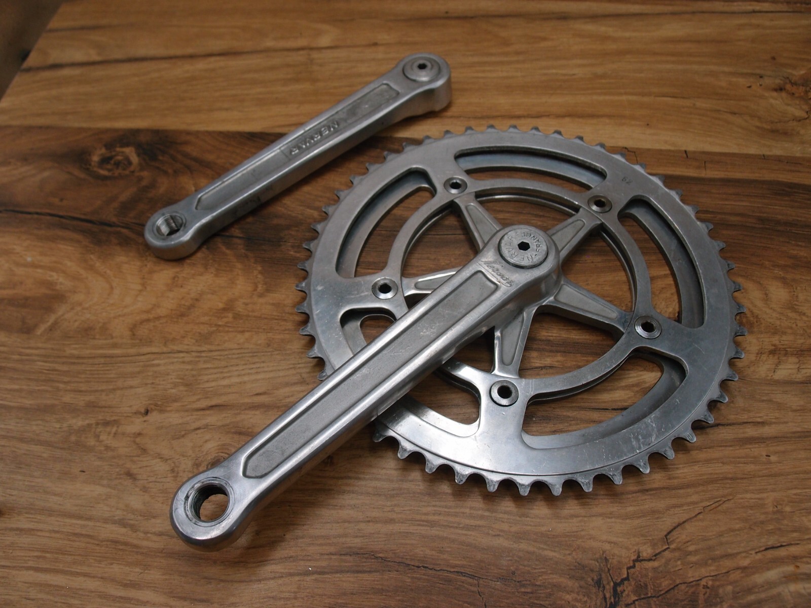 1970s NERVAR double crankset for road bike made in France 52/47 T 170 mm