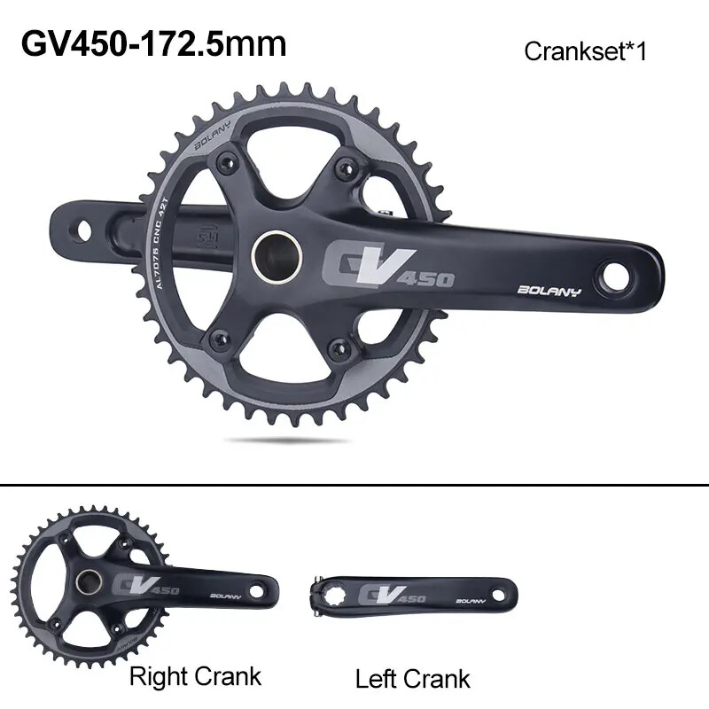 170mm Cross-country Road Gravel Bike Crank Arm 96BCD 42T Single Chainring 10/11S