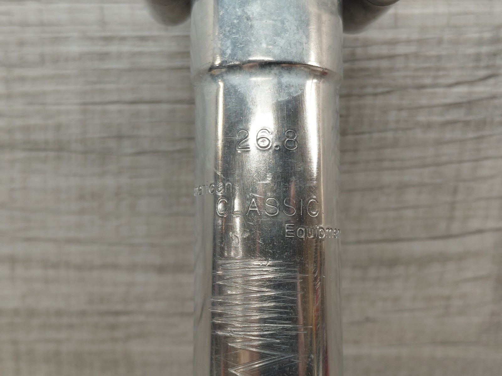 Vintage American Classic Equipment Aluminum Seatpost 26.8mm 300 mm Silver/Black