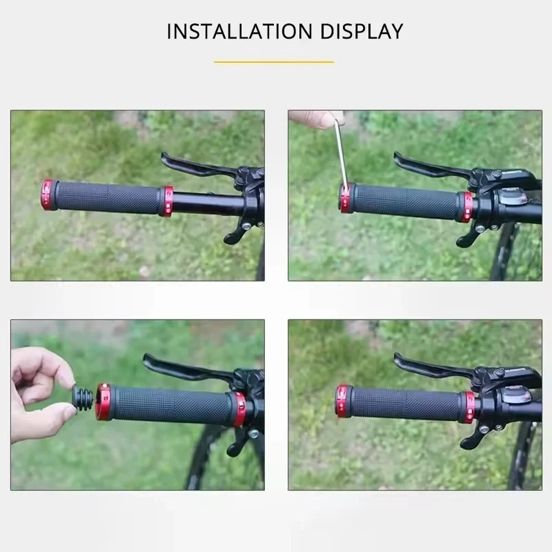 Ergonomic Rubber Bicycle Handlebar MTB Mountain Bike Grips Cycling Lock-On Ends