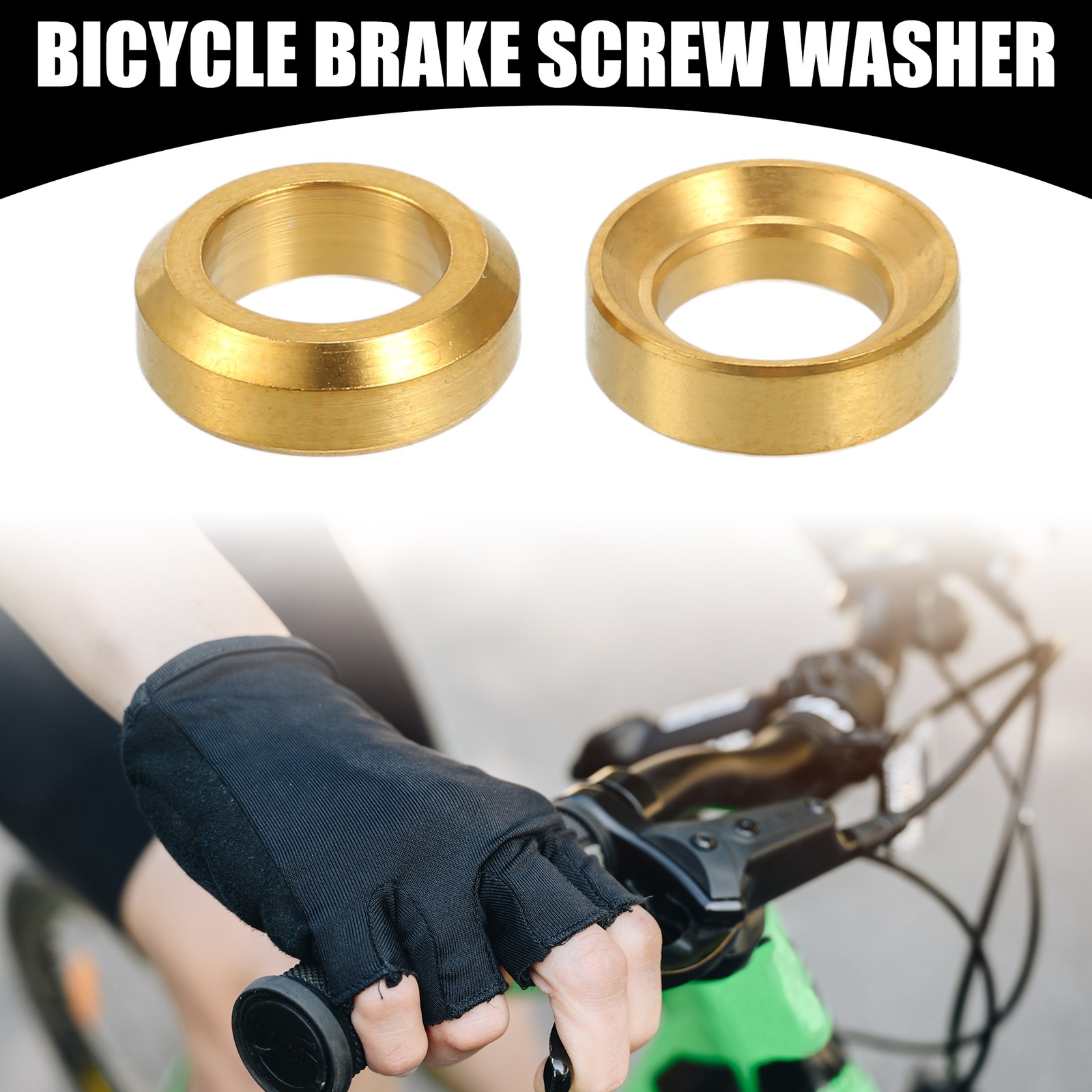 4 Pcs M6x5.5 Universal Bicycle Bolt Brake Screw Washer Bolts MTB Gold Tone