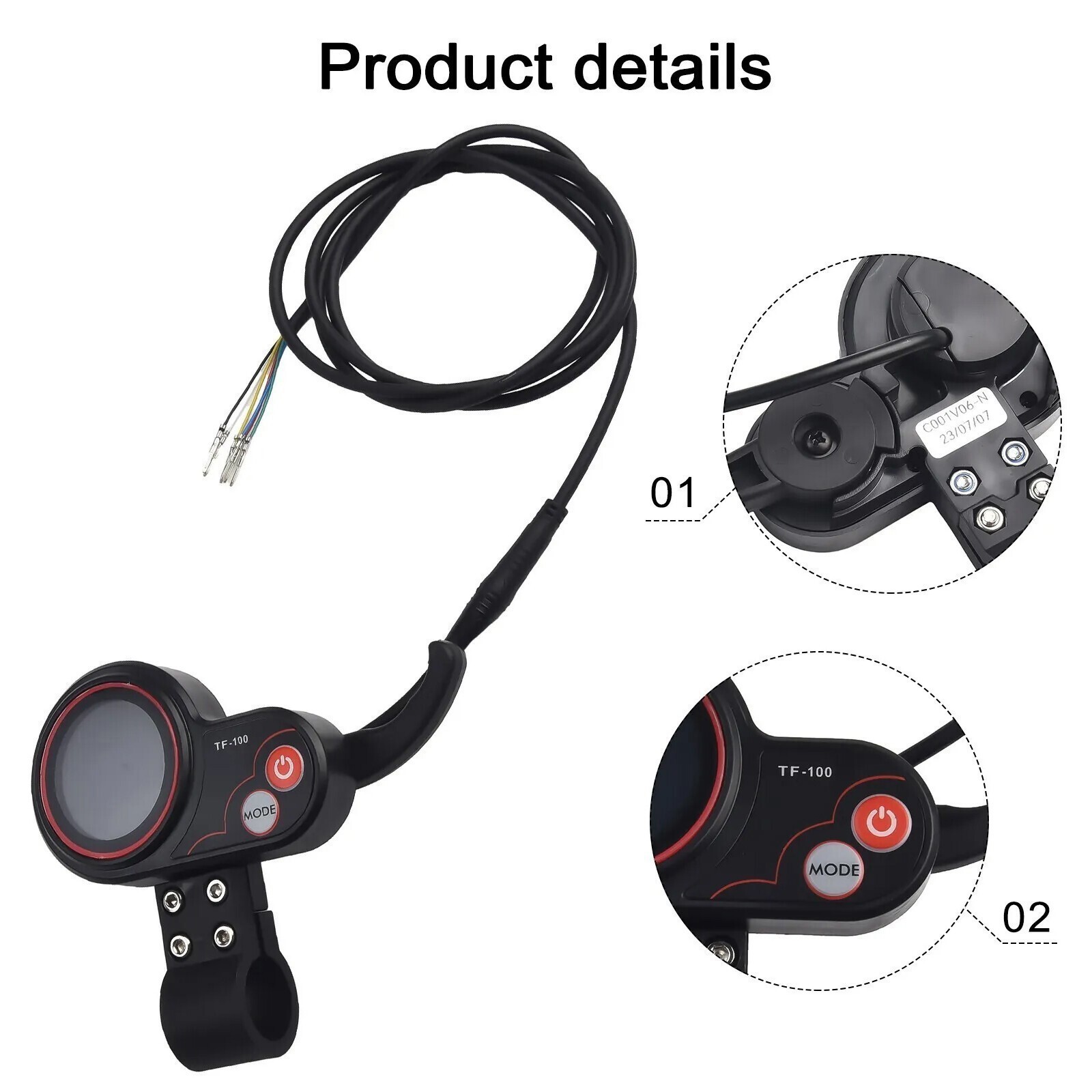 1200W 48V-25A Brushless Motor Controller + LCD Display + 6 Pin Cable For Scooter