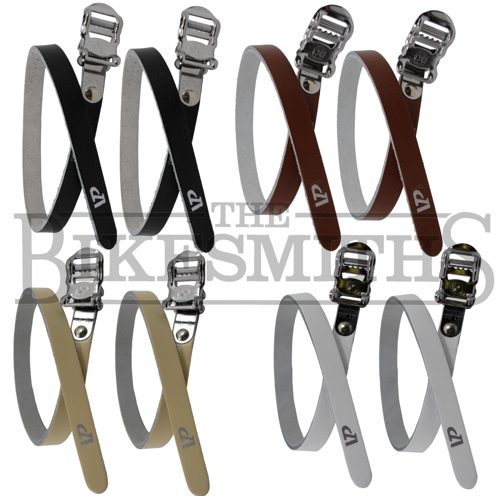 VP-715 Premium Leather Toe Straps track road bike fit MKS pedal clips AsstColors