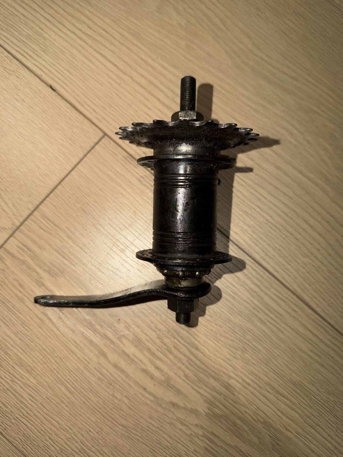 Black Steel Rear Coaster Brake Bicycle Hub 36 Hole Nut Attachment 1 Speed