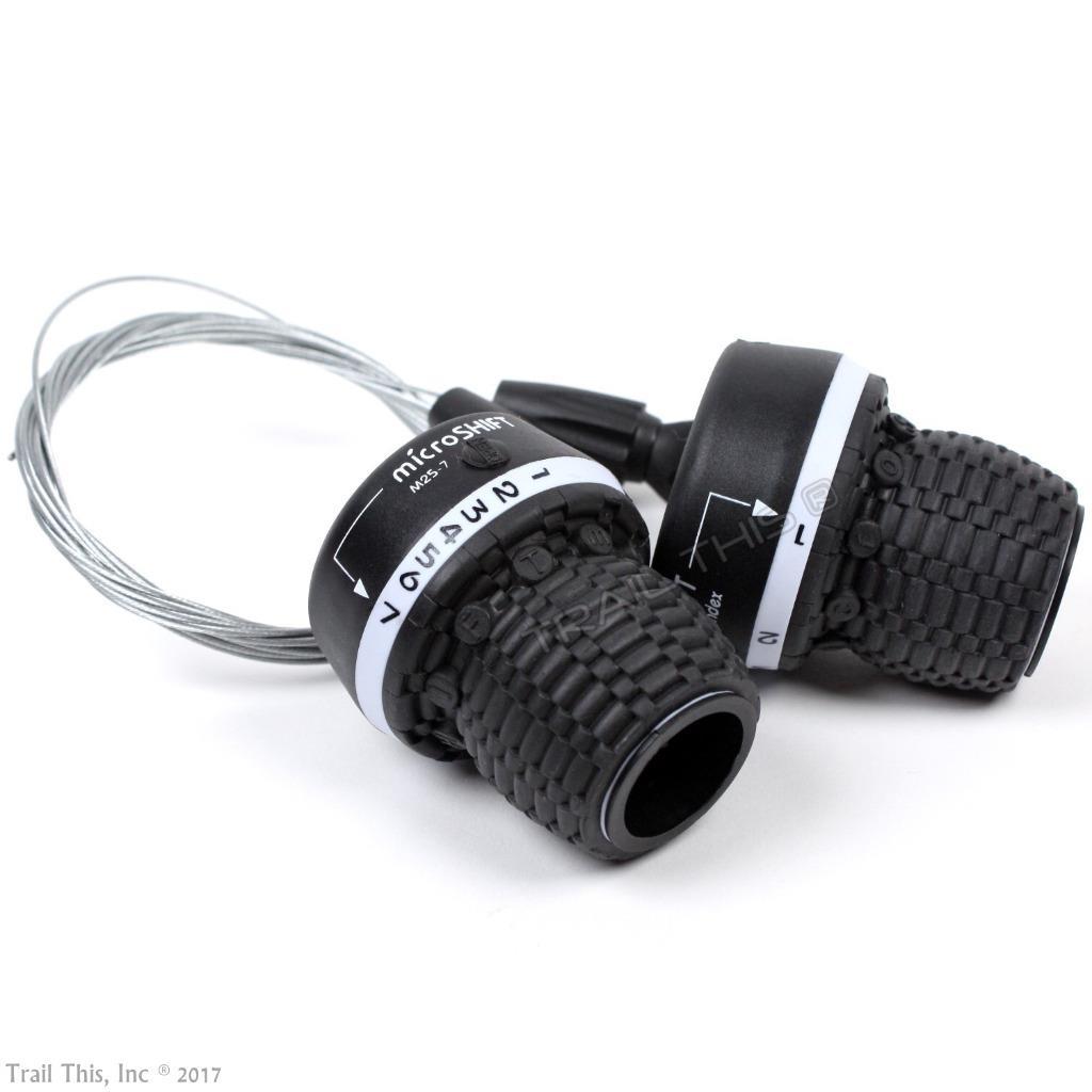 Microshift MS25 3×7 (21-Speed) MTB Bike Twist Shifter Set w/ Cables fit Shimano
