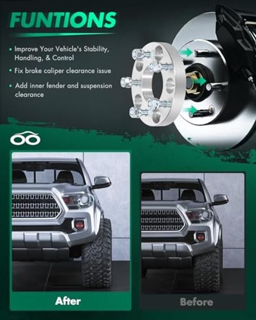 2Pcs 5×5 to 5×4.75 Wheel Adapters 1 inch Thread Pitch 12×1.5 Hub Bore 78.3mm