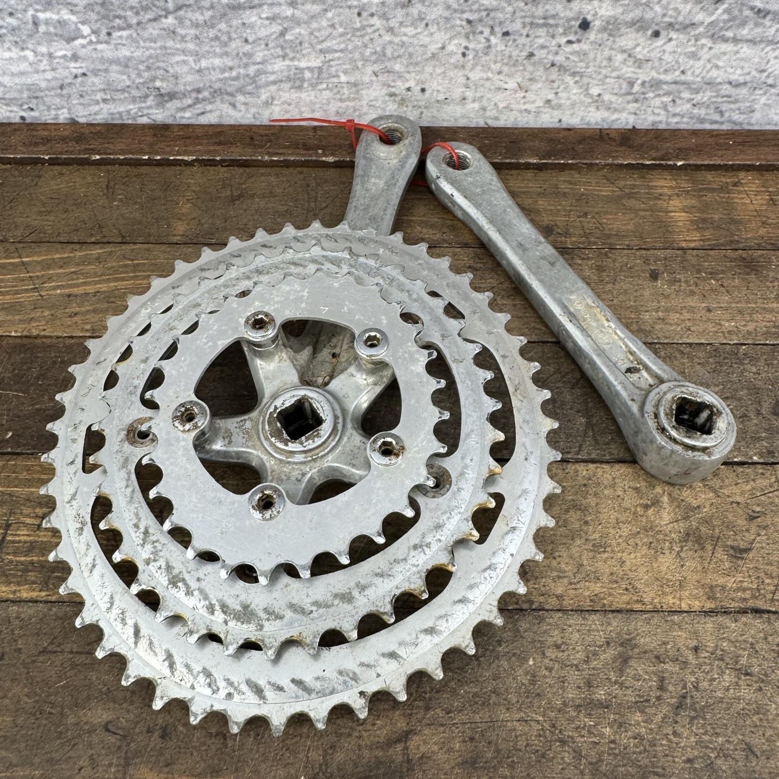 Vintage Sakae SX Crankset 175mm Triple OvalTech 80s Japan Square Taper Oval Ring