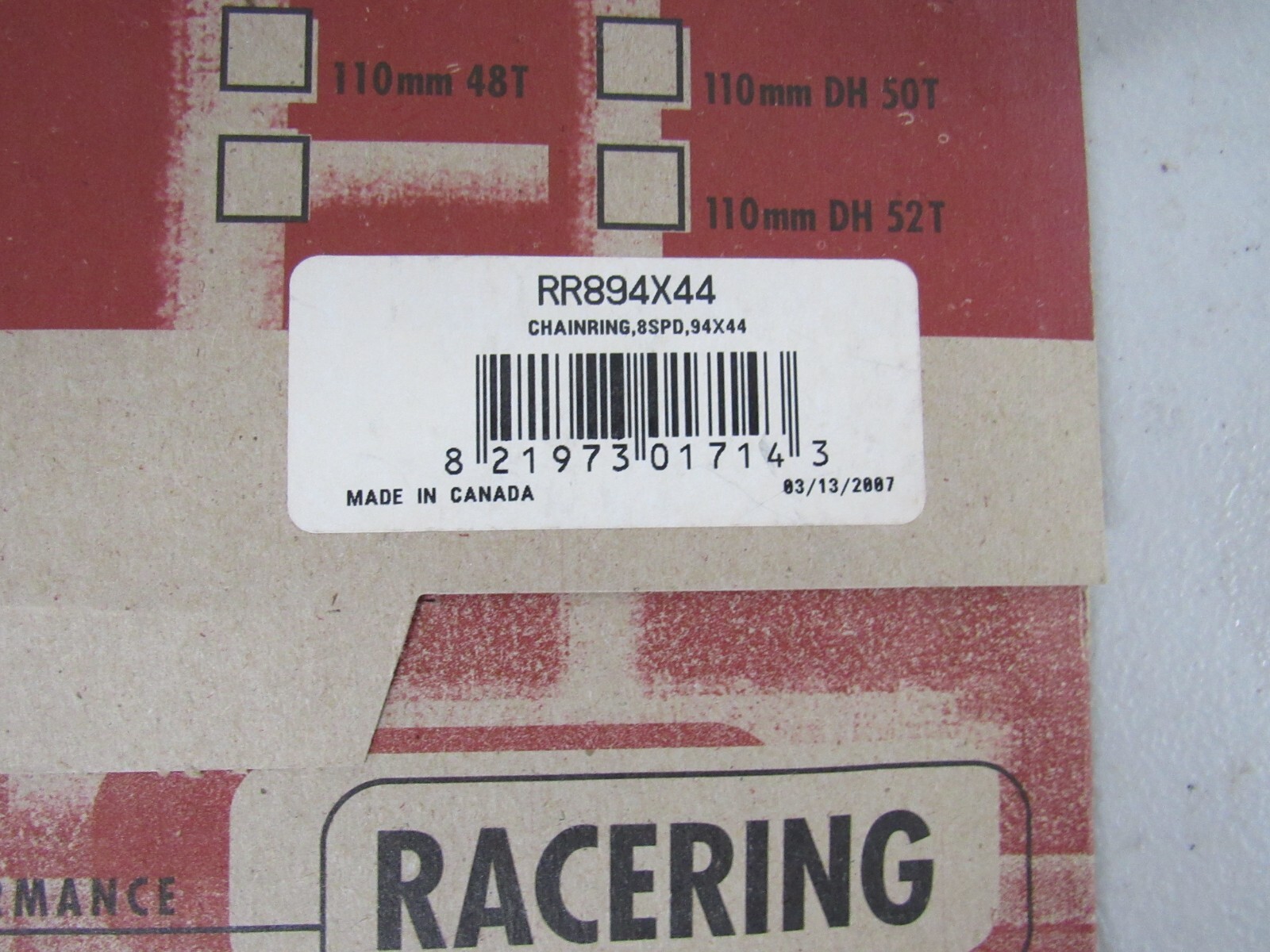 Race Face Chainring Sprocket 110mm BCD 48T Black New