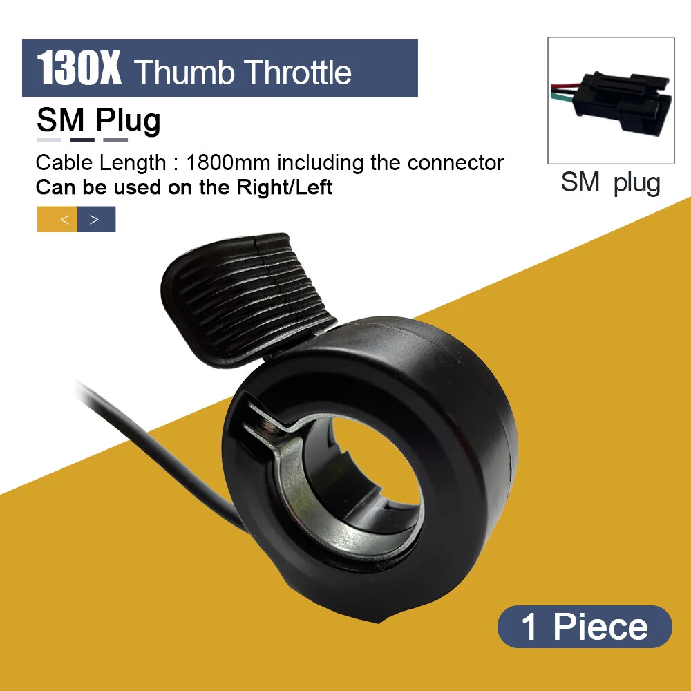 Thumb Throttle 3 Pin WP/SM Plug Connector for 24-72V E-Scooter/bike Accelerator