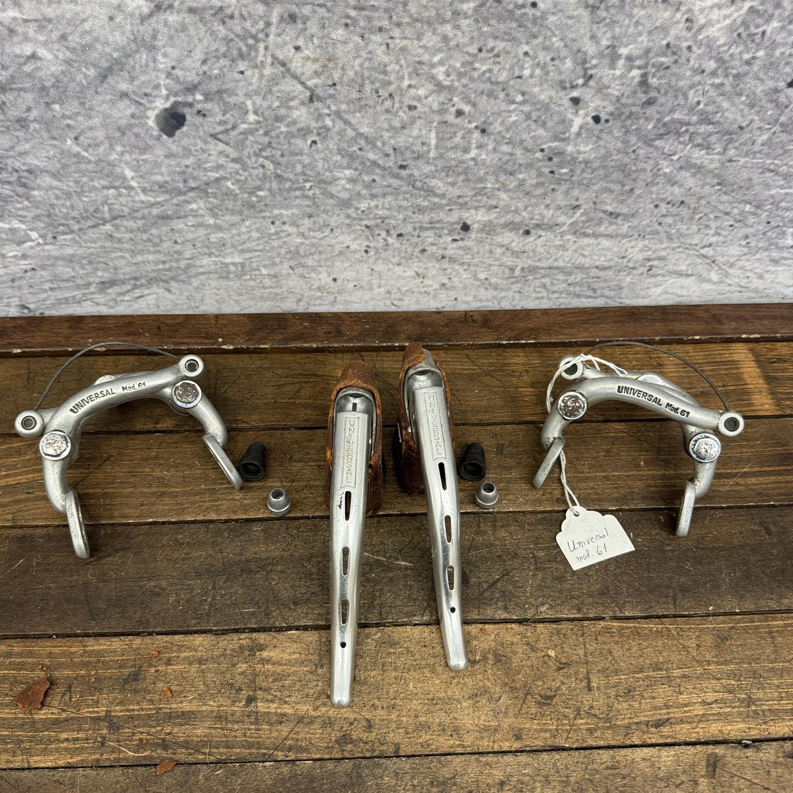 Vintage Universal Mod 61 Caliper Brakes Levers Set Center Pull F/R Road 70s 60s