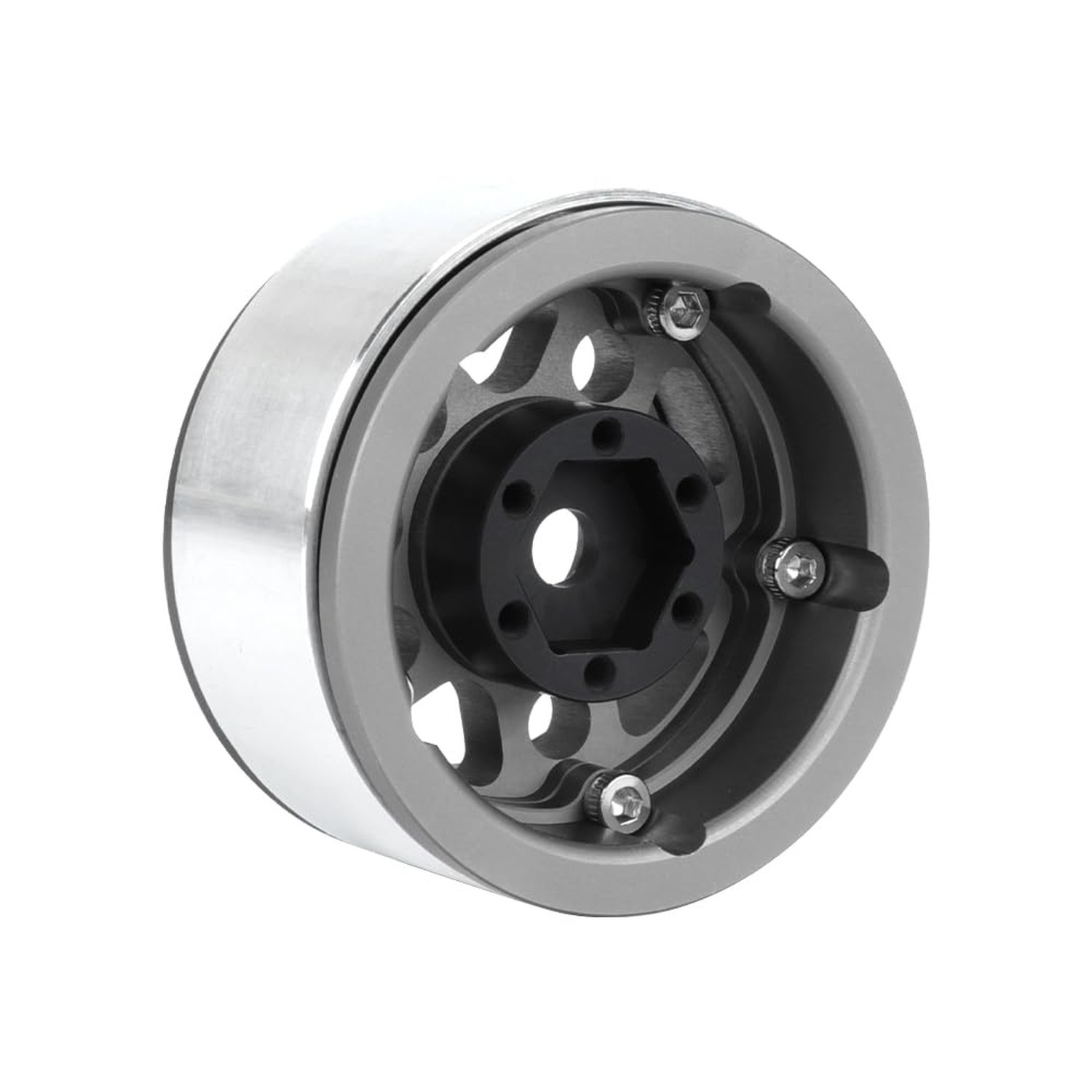 4PCS 1.55 Inch Aluminum Alloy Metal 5Spoke Beadlock Wheel Rim Hubs Replacemen…