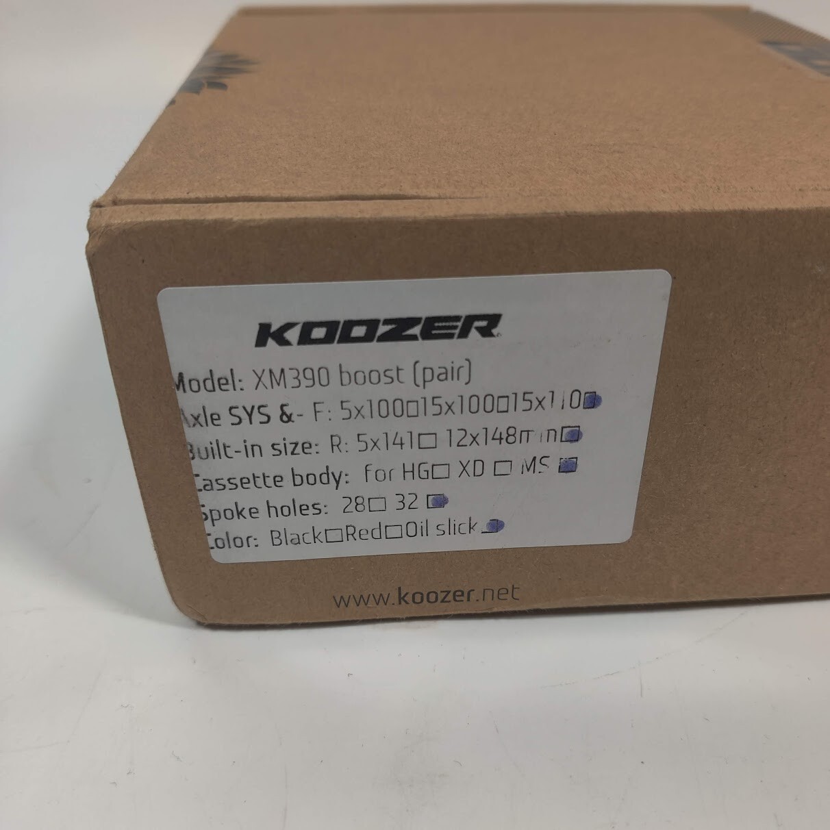 Koozer XM390 32 Hole Boost Hubset (Oil Slick), 12x148mm, MS, 15×110 Through Axle