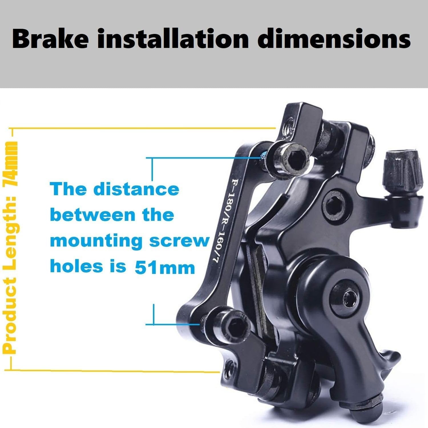 Universal Bike Disc Brake Kit: 2x 160mm Rotors, Calipers & Brake Levers Included