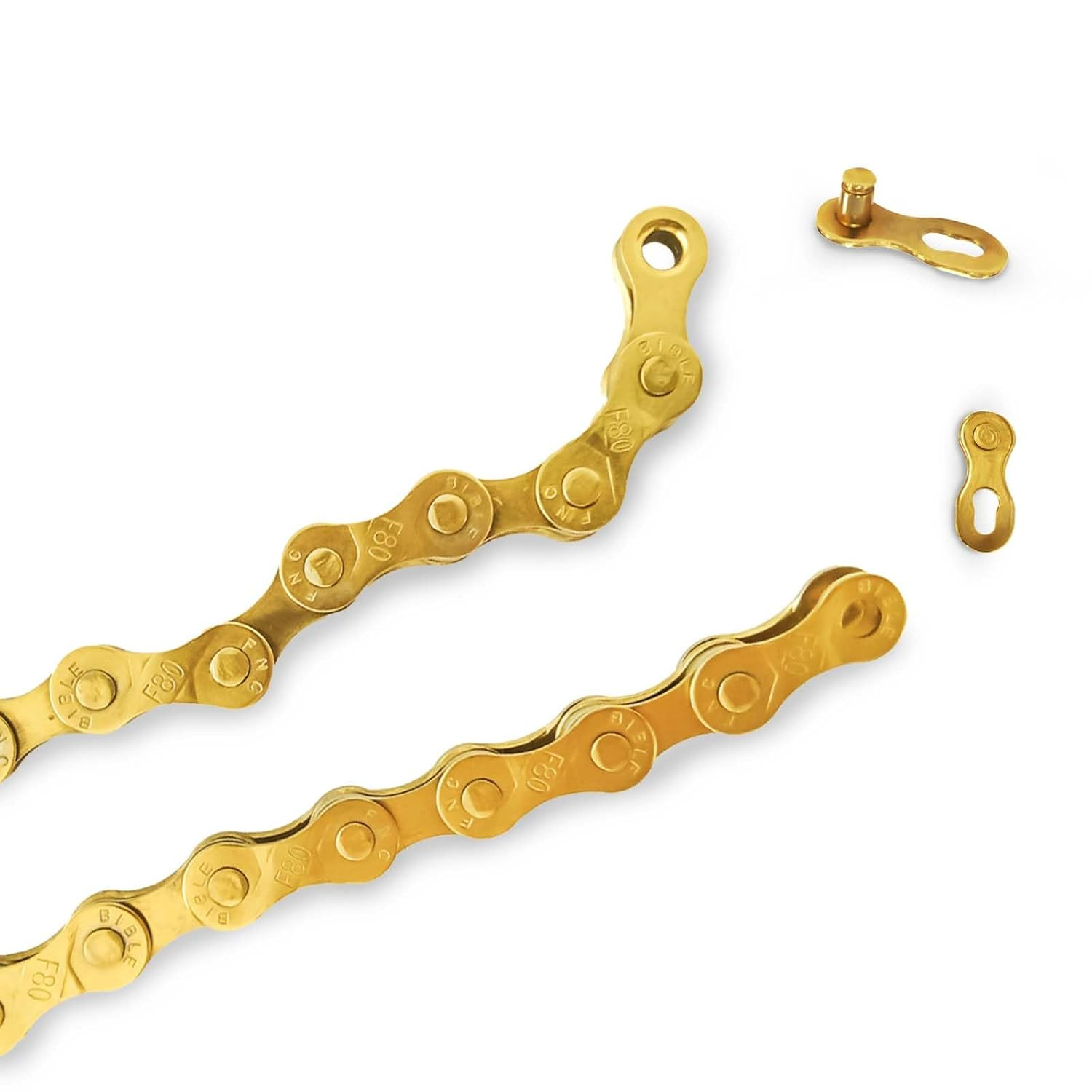 Gold Bike Chain 6/7/8 Speed Bike Chain,1/2 x 3/32 Inch,116 Links, Alloy Steel,Tr