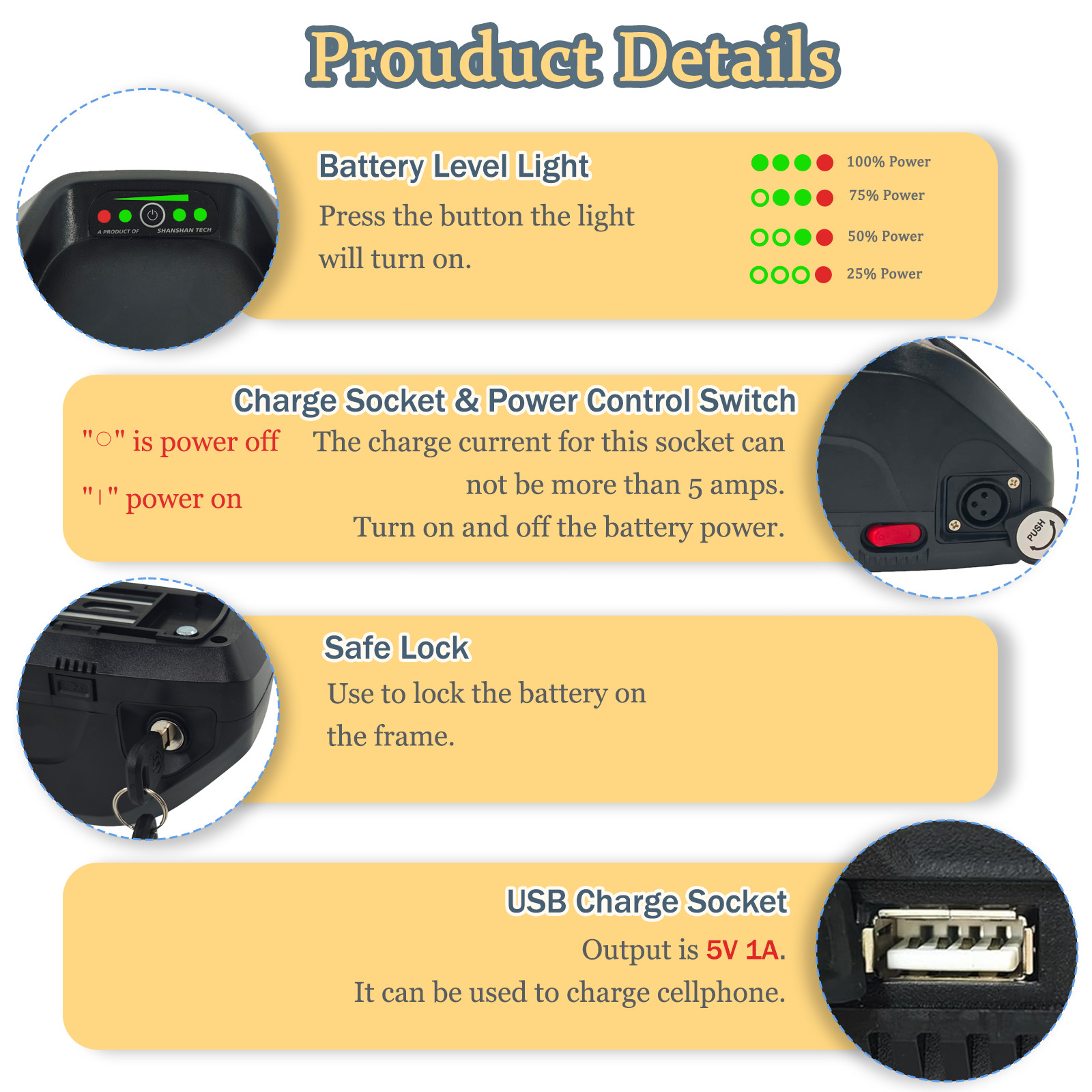 48V Hailong Lithium E bike Battery 48V 25Ah Electric Battery For 200-1400W Bike